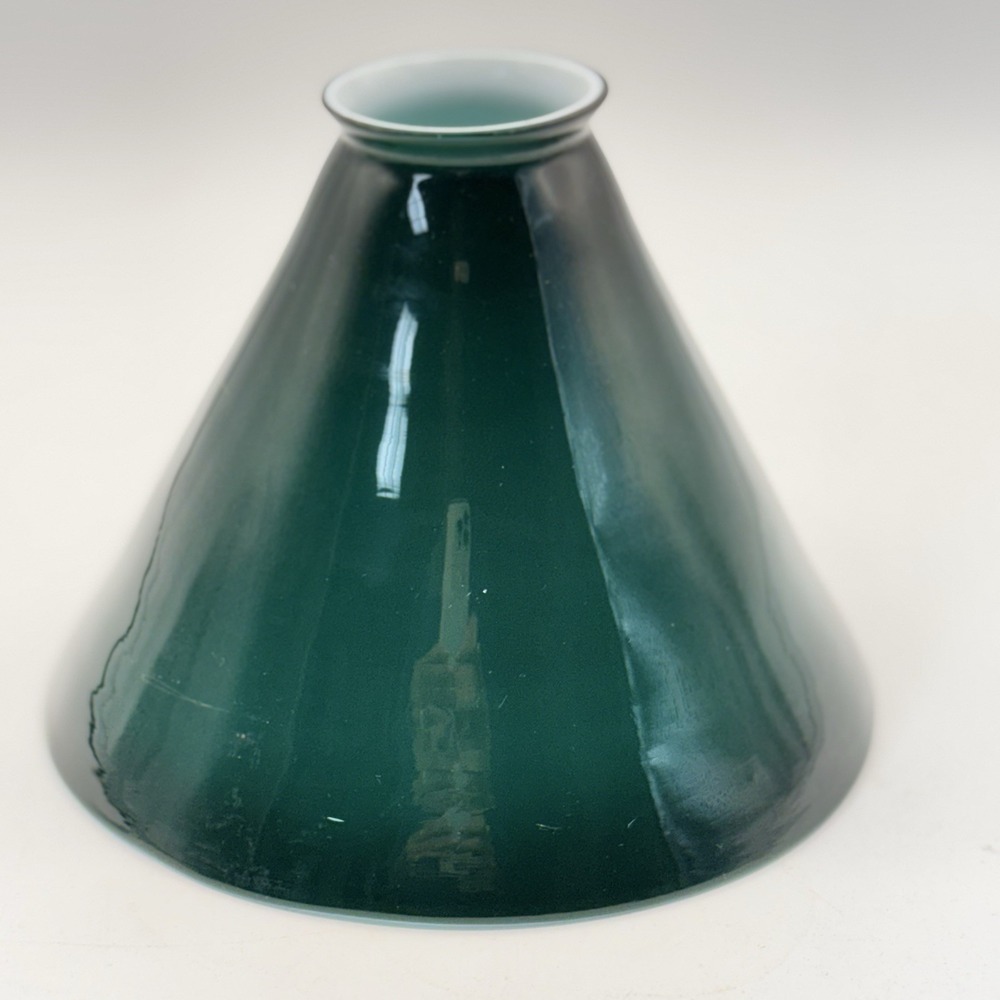 Original 7" Emeralite Green White Cased Glass Cone Shade  #784